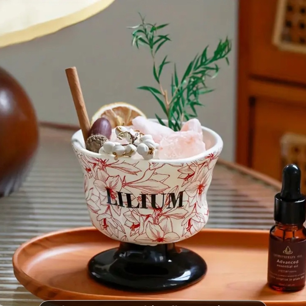 Floral  cup set wild bluebell, essential oil with natural diffuser stone